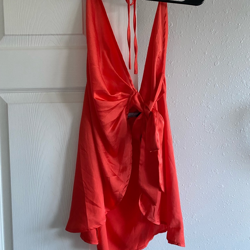 Orange dress prettylittlething